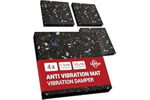 LouMaxx anti vibration mat – Set of 4-10cm x 10cm - rubber mat – 1,5 cm Thick and Non-Slip anti-vibration pads, Made in Germany - Suitable for Washing Machines, Dryers, and Other Devices