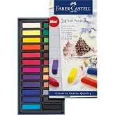 Faber-Castell Creative Studio Mini Toz Pastel Boya, 24 Renk, Yarım Boy, Y&uuml;ksek Pigment, Parlak Renkler, Fiksatif Uyumlu, Tebe
