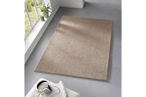 ‎TARACARPET Taracarpet Teppich Kurzflor weicher Designer Uni Bodenbelag Madrid fürs Wohnzimmer, Kinderzimmer, Schlafzimmer und die Küche geeignet Taupe 160x220 cm