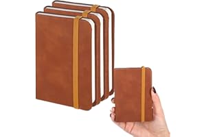 DONQTWAY Mini Notizbuch a7, 3 Stück 11×8 cm Kleines Notizbuch Klein für Schüler/Lehrer/Arbeitnehmer, Pocket Notebook für Jederzeit Aufnehmen (Braun)