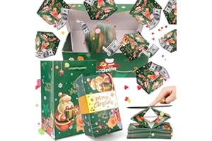 DAMIGHT Surprise Gift Box Explosion for Money, Christmas Surprise Money Pop Up Gift Box, Funny Pop-Up Money Xmas Gift Boxes Explosion, Folding Bouncing Cash Boxes for Birthday Christmas Valentine-Green