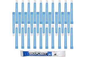 Cyalume Barras de luz azul SnapLight Glow Sticks 15cm, 6 inch Lightstick super brillante con duración de 8 horas (Caja de 30)