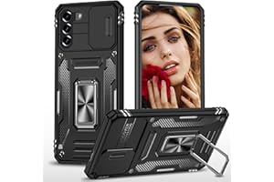 JIEZUIMEI 𝑱𝑰𝑬𝒁𝑼𝑰𝑴𝑬𝑰 for Samsung Galaxy S21 FE 5G Case,360 Stopni Pierścień Uchwyt Etui Silikonowe Odporne na Uderzenia-Czarny