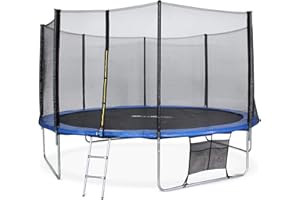 Alice's Garden - Cama elástica, Trampolin de 430 cm, aguanta hasta 150 kg (estructura reforzada). Inluye: escalera + funda protectora + bolsilla para zapatos - VENUS XXL