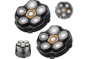 LIROKE 2pcs Magnetische 6 Blade Head Shaver Ersatzköpfe für DOAO JoyKoi Solimpia Singphere AEXIRI Head Shaver