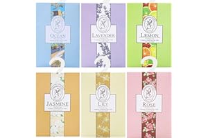 GOPERFUMME 6pcs Profuma Armadio Vestiti, Profumatori Armadio e Cassetti, Profumo Aromi Sacchetti Lavanda Profumati per Armadio Cassetti Armadietti, Profumatore Auto, Scarpiera Deodorante Armadio (6pcs)