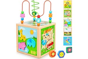 Jojoin Cubo Actividades Bebe - Madera Juguetes Niños 1 Año - Cubo de Habilidades Juguetes Montessori 1 2 Años - Brinquedos Bebe Educativos Regalo Juguete Niño 1 2 3 año