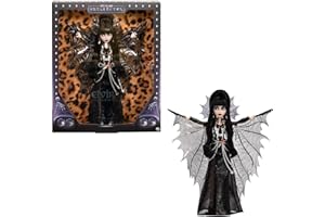 Monster High Elvira, Reina de Las tinieblas Muñeca Coleccionable con un Vestido de Cuero sintético Negro, una Capa Plateada con alas de murciélago y Accesorios de Lujo, HYV99