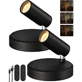 EZVALO Spot Sans Fil Rechargeable 5500 mAh, 350° Éclairage Omnidirectionnel, 3 Couleurs, Télécommande, Luminaire Mural LED po
