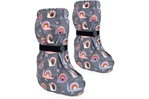 HECKBO Stivaletti da Pioggia per Bebè 3-24 Mesi - Impermeabili con Fodera in Pile - Diversi Motivi - Scarpe da Esterno per Neonati e Bambini Piccoli