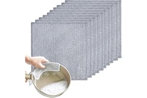 HIKPACKER 10 Stück Mehrzweck-Draht-GeschirrspüLlappen für Nass Und Trocken, 20x20cm Kratzfestes Spüllappen aus Draht Geschirrspüllappen,Wiederverwendbares Drahttuch Küche für Pfanne,Topf, Herd, Haushalt, Silber
