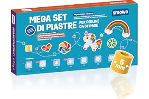 Smowo® - 8 Base per perline da stirare in diverse forme - Kit di piastre trasparenti - Rotondo, stella, quadrato, esagonale, cuore, fiori