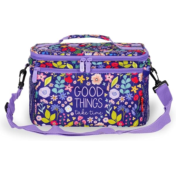 Borsa Termica Per Pranzo Rosa Con Tracolla - Nylon, 9.4 Litri, Isolata, Con Scomparti, Perfetta Per Scuola E Ufficio