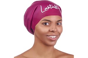 ‎LAHTAK Lahtak Czepek pływacki, bardzo duży, do długich włosów, dla kobiet, mężczyzn, dziewczynek i chłopców, bordowy (Windsor Wine), L