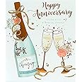 Wedding Anniversary Card - Couples Anniversary Card - for a Special Couple - Champagne Gold Foil Design