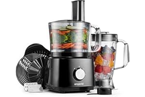 Emperial Food Processor and Blender – 2L Bowl, 1.8L Jug, Multifunctional 8in1 Citrus Juicer, Shredder, Slicer, Emulsifier & Grater – Features 2 Speeds + Pulse Control