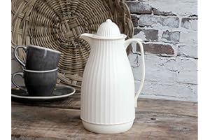 Chic Antique Jarra Térmica Frasco de Aislamiento Cafetera Tetera DIV. Colores 1 litros H27/L16/B13, 5CM Danés Diseño - Crema, 1 litro