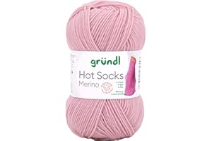 ‎GRÜNDL Gründl Sockenwolle Hot Socks Merino - Gewicht 50g, Lauflänge 200m, Nadelstärke 2,5-3, waschbar, ideal für Pullover, Socken Farbe 02