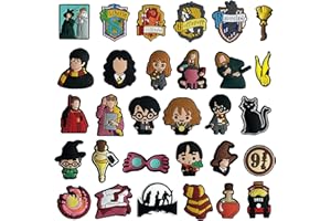 EGEKTBH Shoe Charms for Crocs, Potter Shoes Decoration Charm for Clog Pins Bracelet Wristband, Harry Clog Pins Accessories for Kids, Teens, Women