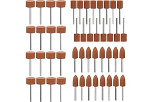 Bamyli 48 Stück Korund Schleifaufsätze Set mit 1/8 Zoll Schaftgröße | 3 Formen für Stein, Metall & Holz | Dremel Zubehör, Polieraufsatz, Entgrater für Bohrmaschine/Akkuschrauber