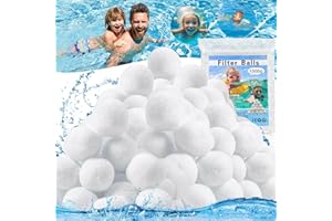 MOYKSRR Balles Filtrantes, 1500g Boules de Filtre de Piscine, Réutilisable Pool Filter Balls, Balles de Filtration pour remplace 54kg de Sable de Filtration pour Filtres à Sable, Filtration d'eau