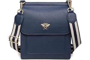 Alice Wheeler Large Bloomsbury Crossbody Bee Bag with striped strap