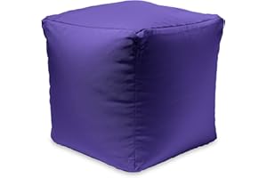 Home Sweet Home UK 100% Waterproof Cube Bean Bag Footstool Modern Square Pouffes for Living Room Large Cube Plush Pouffe Footstool For Indoor & Outdoor Stylish & Durable Square Beanbag Pouffe Stool