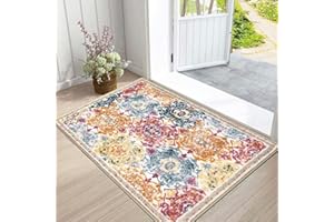 Enyhom wycieraczka wewnętrzna, 60 x 90 cm, można prać w pralce, z antypoślizgowym gumowym spodem, mata podłogowa zatrzymująca brud przy drzwiach wejściowych, do kuchni, dekoracja domu, kolorowa