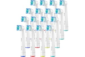 Milos Testine Oral B di Ricambio Morbide Compatibili con Spazzolino Elettrico, Confezione da 16 - per Adulti