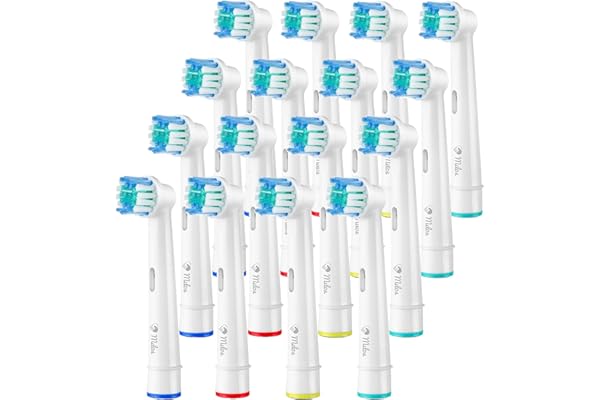 Brossette Compatible avec Braun Oral B - Milos Brossettes de Rechange Électriques Têtes de Rechange pour Brosse à Dents Électrique Compatible avec Oral B, Têtes de Brosse à Dents(16 Blanc)