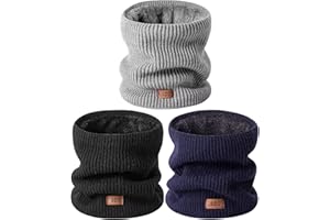 MSDC Schal Herren Winter 3 Stück, Halswärmer Schlauchschal Damen Thermal Dick Warm mit Fleece Gefüttert Kaltes Wetter, Loop Halsschlauch Halstuch Herren Ski-Gesichtsmaskenabdeckung