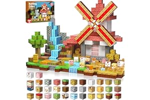 Goody King Costruzioni Magnetiche 150 Pezzi Blocchi Magnetici con Mulino a Vento Farm Figure Animale Montessori Magnetici Giocattoli da 3 4 5 6 7 8 9 Anni Regali di Pasqua per Bambini