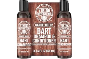 ‎VIKING REVOLUTION Viking Revolution - Bartshampoo & Conditioner Set - Erweicht, Glättet & Stärkt den Bartwuchs - Bartshampoo Für Männer - Sandelholzduft - Geschenke Für Männer - 2 x 150 ml