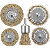 Kyrotech 5 Par&ccedil;a Matkap Tel Fır&ccedil;a Seti, Pirin&ccedil; Tel Fır&ccedil;a U&ccedil;ları, Pas Temizleme, Metal Y&uuml;zey Temizleme, 4500 RPM Dayanıklı, Ma