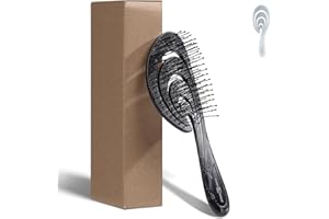 ‎CHIARA AMBRA Chiara Ambra Haarbürste ohne Ziepen - Bürste für glatte Haare und Locken - Entwirrbürste für Damen Mädchen Kinder - Haar Bürste für Männer - Hair Brush - Schwarz