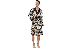 Westkun Saten Albornoz Kimono Con Bolsillos y Cinturones Japones Pijama Batas de Casa Largo por Novia Boda Regalos Lujoso Lencería Suave Comodo y Agradable M-3XL