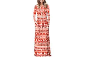 AUSELILY Women Long Sleeve Loose Plain Plus Size Maxi Dresses Casual Long Dresses with Pockets