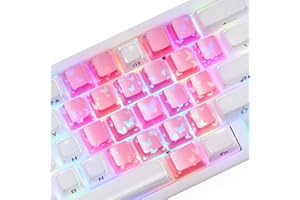 HITIME XVX Custom Keycaps, IMD Pink Keycaps for Gaming Mechanical Keyboard, OEM Profile 21 Keys