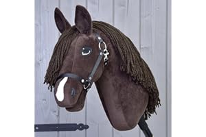 LarDen Hobby Horse Chianti | Cheval Bâton avec Licol Noir - Grandeur M | Tête de Cheval à Bâton à Chevaucher | Fait à la Main avec Accessoire | pour Petits et Grands Enfants | Hobby Horse Réaliste
