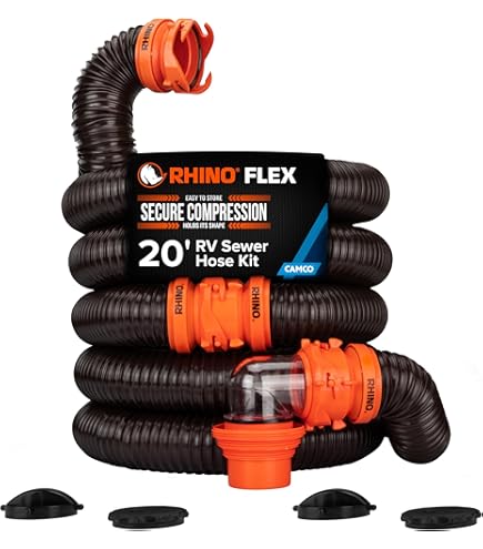 Orangutize RV Full Hookups Tamer | 3-in-1 RV Sewer Hose Support plus Water Hose