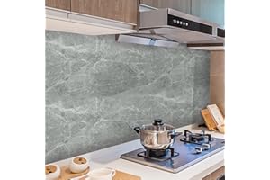 Surmounty Fliesenaufkleber Deko Folie 500x60cm, PVC Fliesensticker Fliesen Folie, selbstklebende Tapete Aufkleber Klebefolie, Wandfliese Sticker für Küche, Schrank, Möbel, Tisch