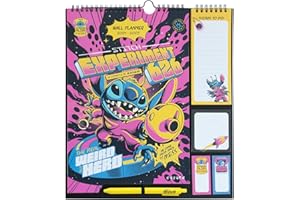 Grupo Erik: Calendario Famiglia 2025 Disney Stitch | Calendario 2025 da muro con 4 colonne, 30x34cm, da Settembre 2024 a Dicembre 2025 con to do list, stickers e penna inclusa