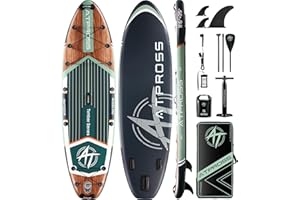 ATPROSS 11'6"x35" Inflatable Stand Up Paddle Board 450LBS Weight Capacity Extra Wide Non-Slip Stable Deck Adult SUP,Premium Accessories Kit & Backpackfor Yoga, Fishing, Surf