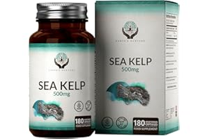 ‎EARTH'S NURTURE EN Jod Tabletten | 180 Jodtabletten mit Seetang Kapseln - 500mg Seetang pro Portion | Iodine Iod Tabletten | Gentechnik-, Gluten- und Allergenfrei | Hergestellt in Großbritannien