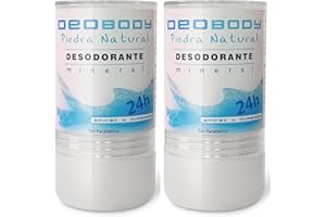 CARRITO FELIZ Desodorante De Alumbre Natural En Piedra Unisex. Antitranspirante Para El Sudor Fuerte De Axilas Y Pies. Sin Aluminio Y Sin Parabenos. 100% Natural