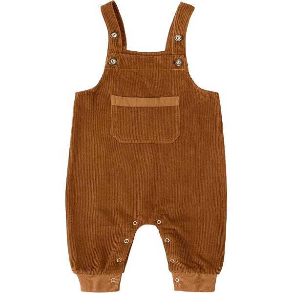 Salopette Bébé Fille En Jean Beige – Bretelles Réglables, Grande Poche Fleurs, 6-36 Mois