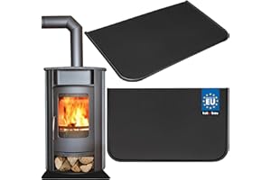 ‎KOTARBAU KOTARBAU® Kamin Bodenplatte 30 x 50 cm aus Pulverbeschichtung Stahl Schwarz Bodenblech Ascheblech Kaminbodenplatte Kaminplatte Schmutzblech Bodenschutz für Feuerstellen Ofenblech Funkenschutzplatte