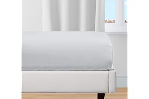 ‎CALIFORNIA DESIGN DEN Spannbettlaken 200x200cm 100% Bio-Baumwolle, kühlendes Perkal-Gewebe, leicht, Übergangspassung, knackig, mit tiefer Tasche-Hellgrau Spannbetttuch von California Design Den