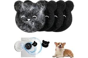RVYEIOP 4 st hårborttagare för tvättmaskin, återanvändbar hårfångst boll, svart, fibermaterial