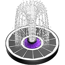 Fontana Solare SZMP 4W Con 60 LED Colorati, 8 Ugelli E Batteria 4000 MAh, Per Uccelli, Giardino E Laghetto